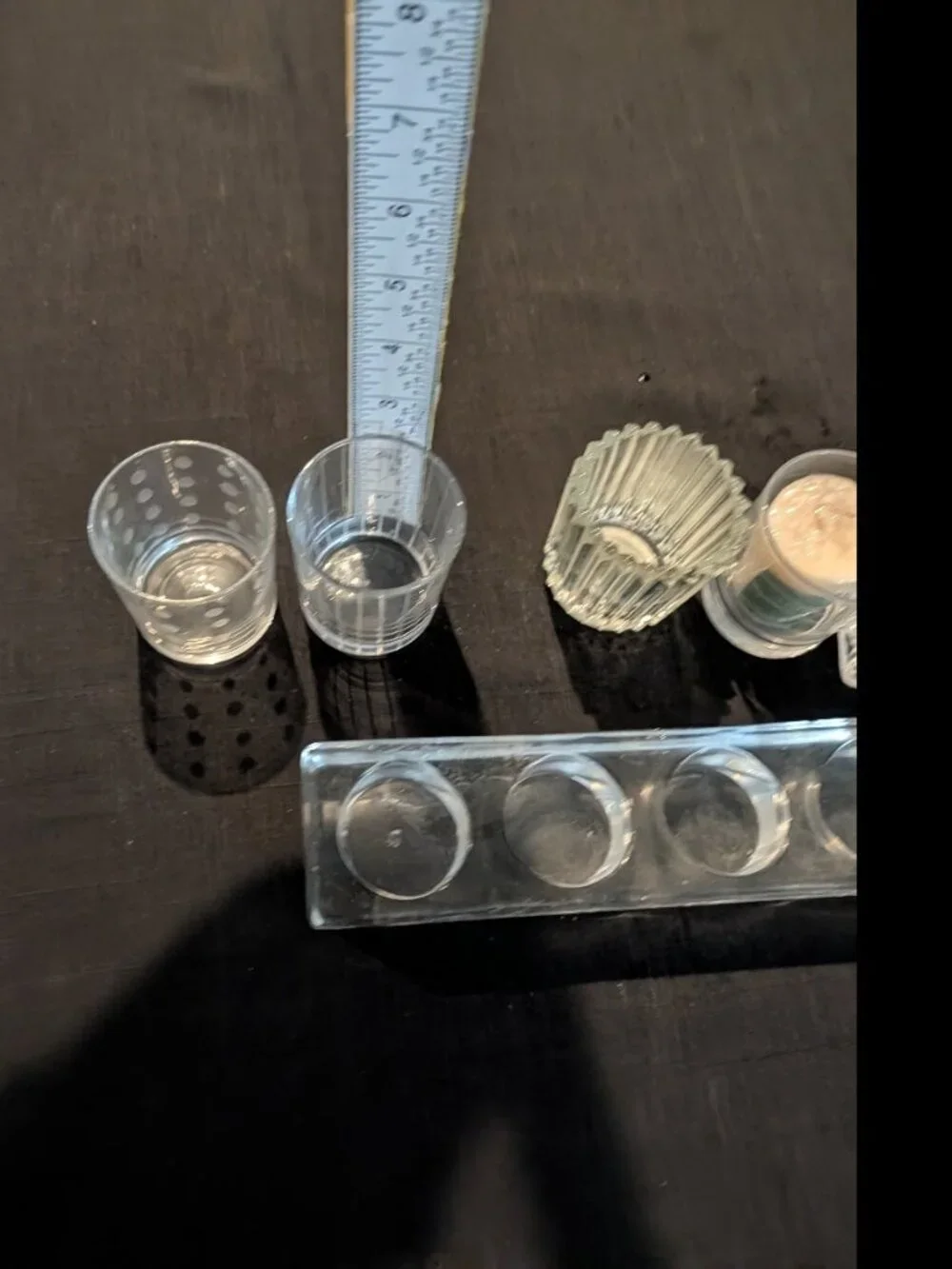 Clear Glass Block Bar Votive Candleholder  and others 4 Tealights .5 x 2 x .75